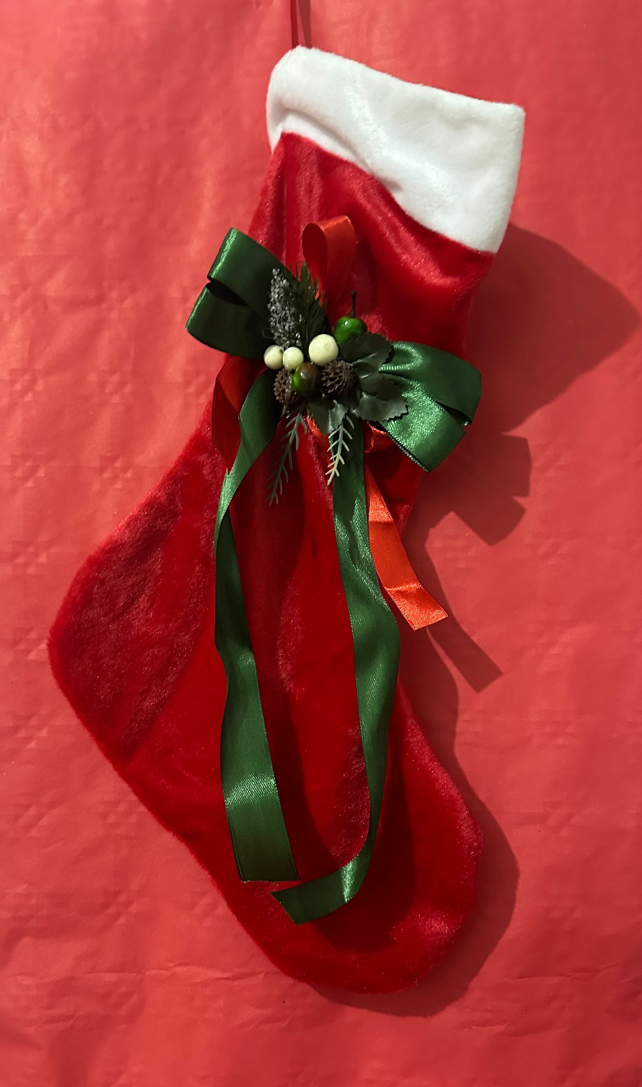 Calza Natale di velluto