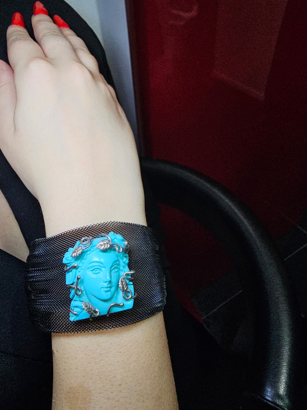 Bracciale Medusa in turchese  con chiusura a orologio