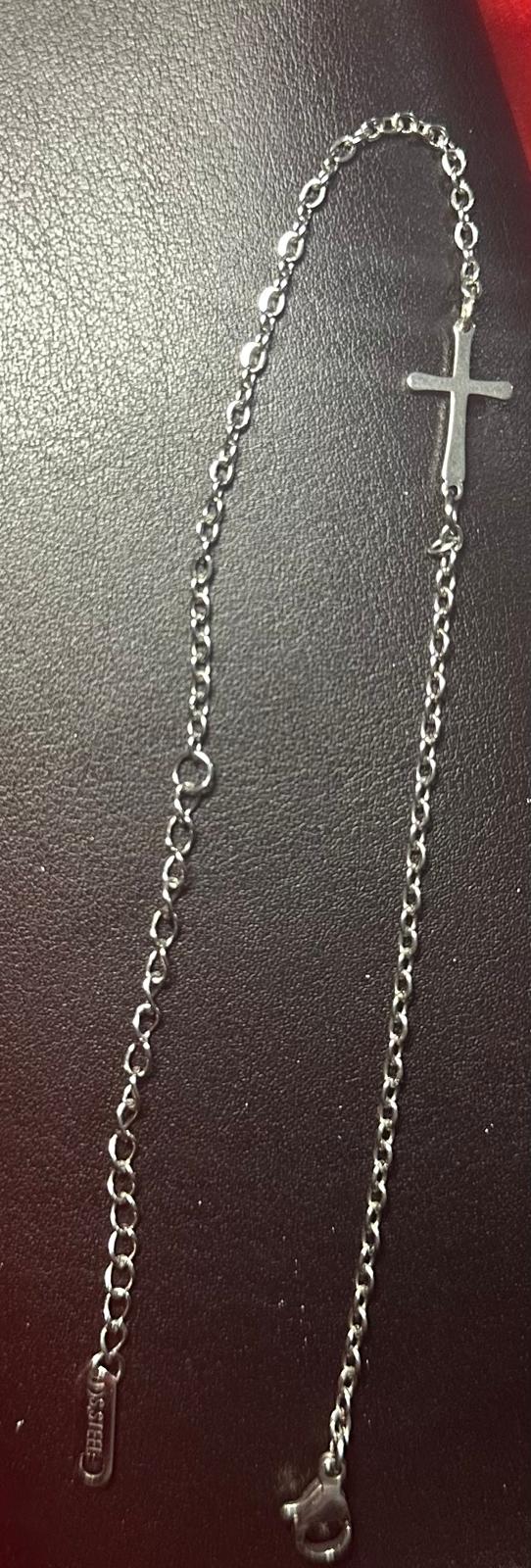 Bracciale Uomo con crocifisso in acciaio inossidabile