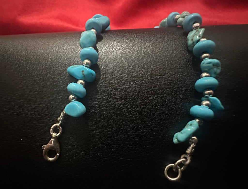Bracciale in pietre di turchese e argento 925