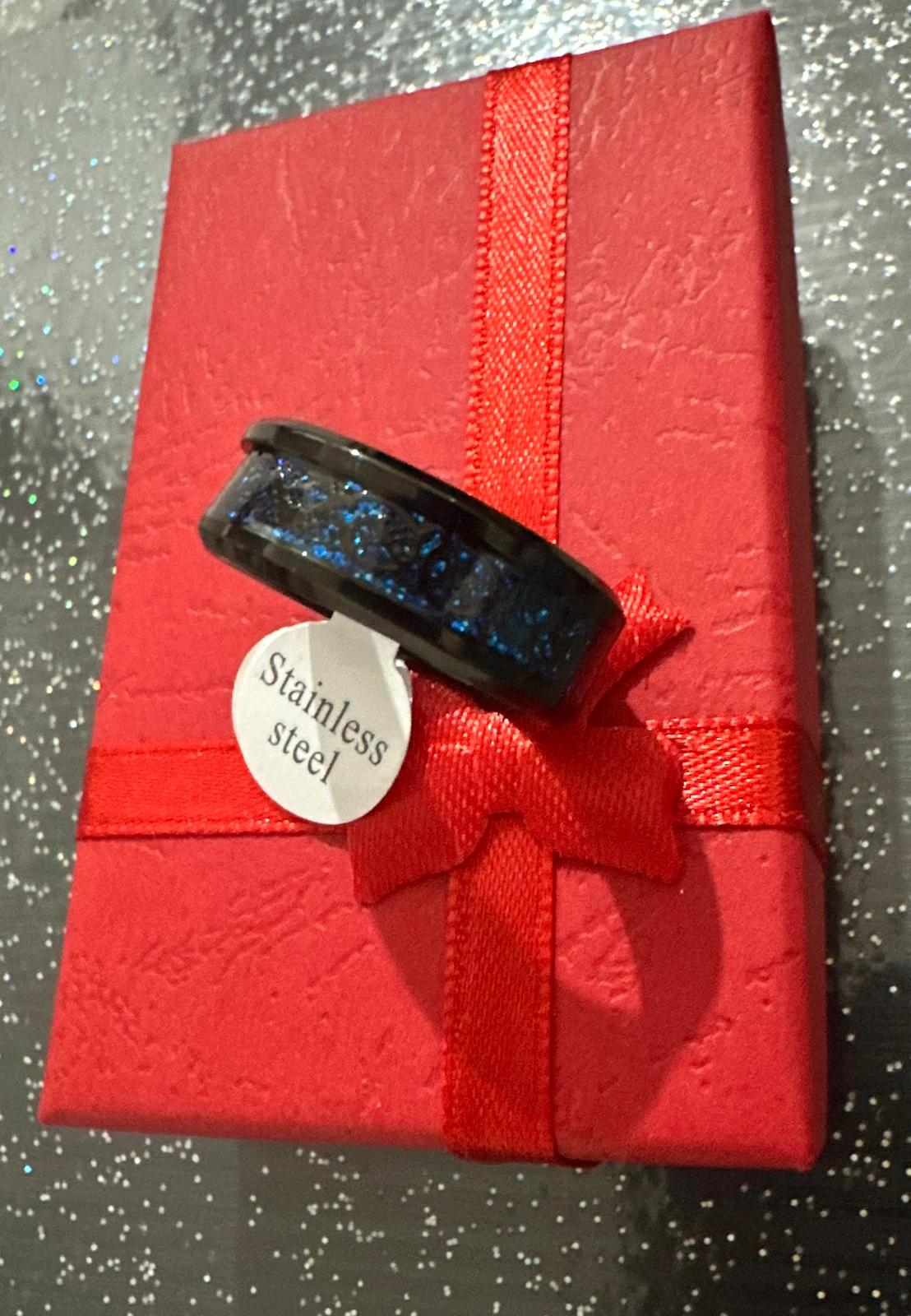 Anello uomo fascia blu