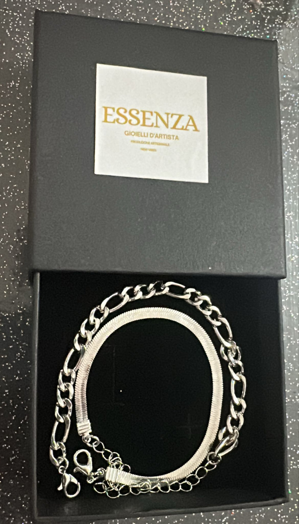 Set bracciale uomo regolabile in acciaio inossidabile