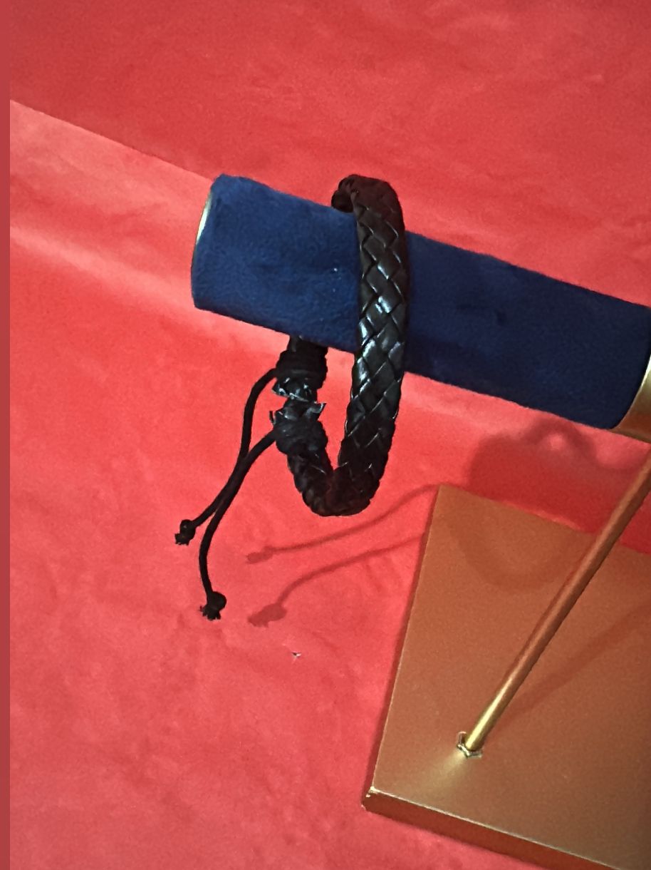 Set bracciale uomo in pelle sintetica ad intreccio