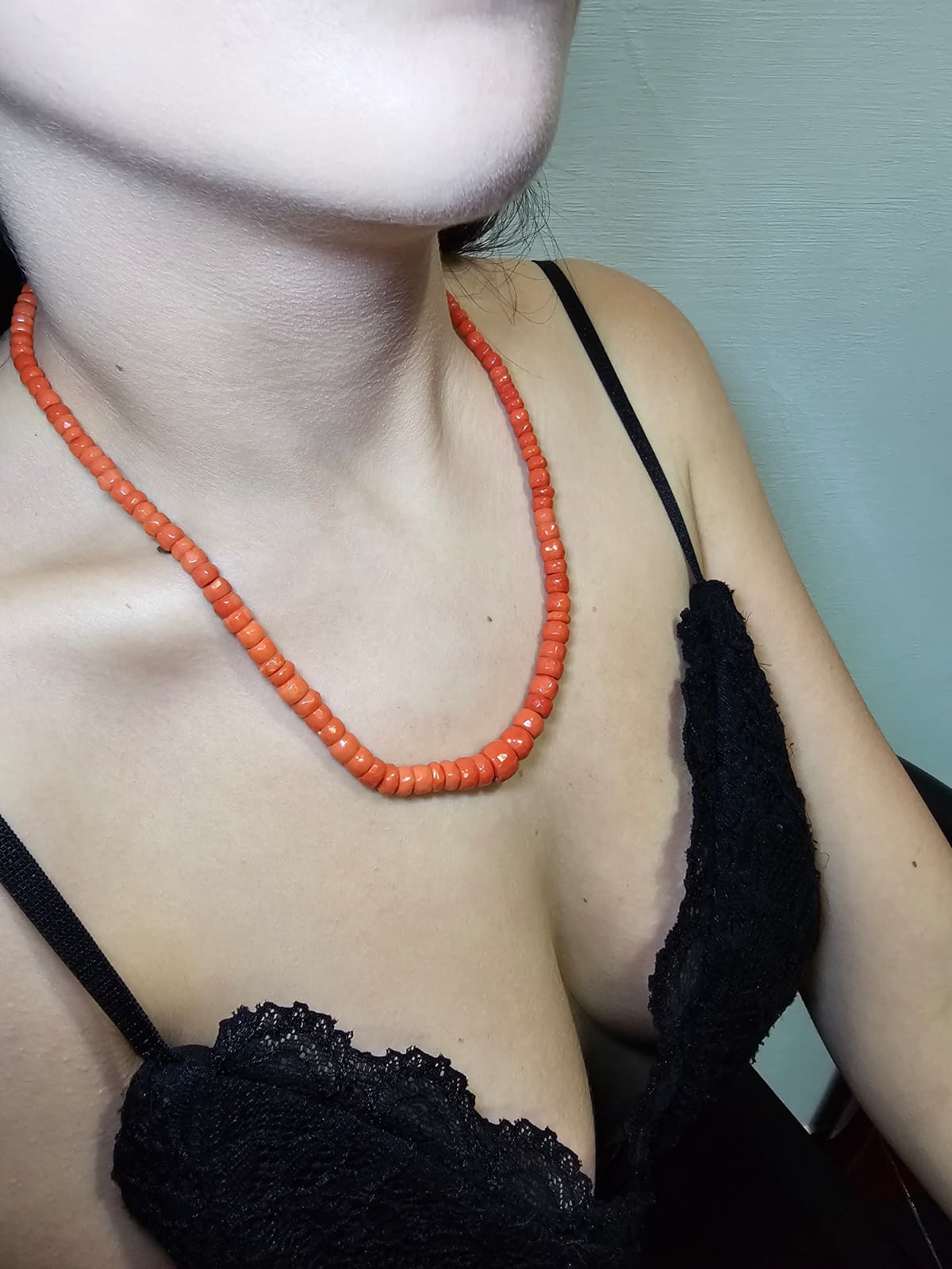 Collana corallo con chiusura in argento