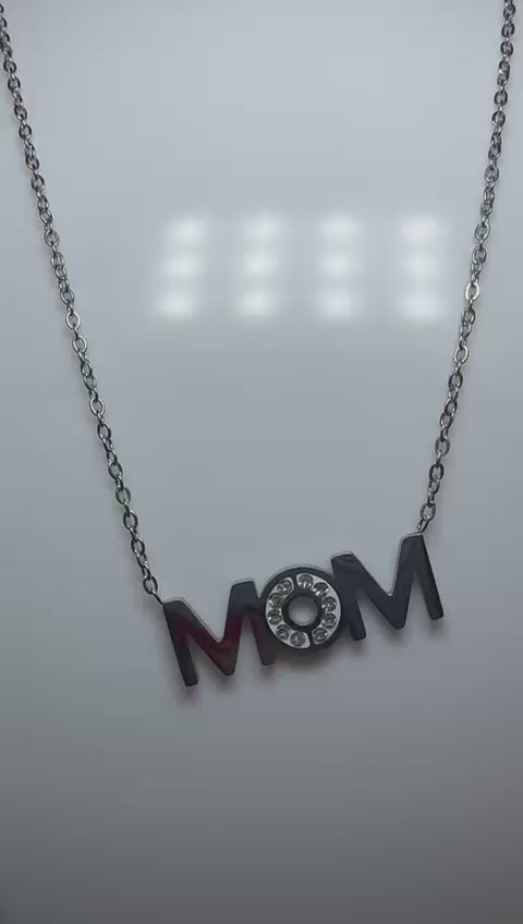 Collana in acciaio inossidabile 48cm con ciondolo mamma