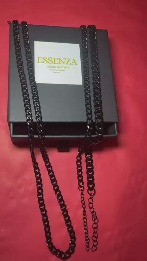 Set uomo collana con 2 bracciali in acciaio inossidabile colore nero