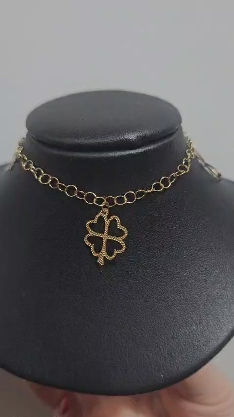 Bracciale quadrifoglio in oro 18k