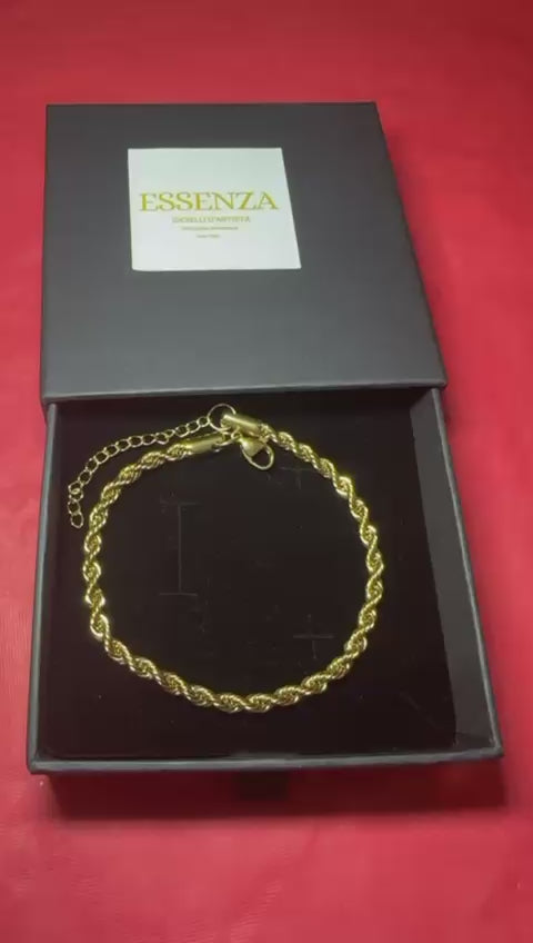Bracciale uomo color oro in acciaio inossidabile 23cm
