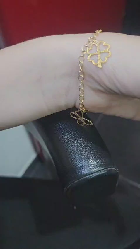 Bracciale quadrifoglio in oro 18k