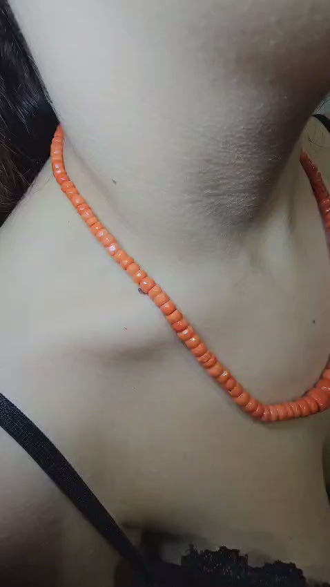 Collana corallo con chiusura in argento