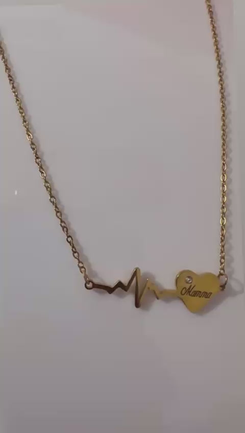 Collana in acciaio inossidabile 48cm con ciondolo mamma