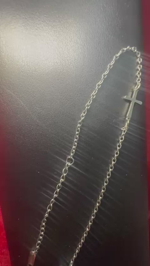 Bracciale Uomo con crocifisso in acciaio inossidabile