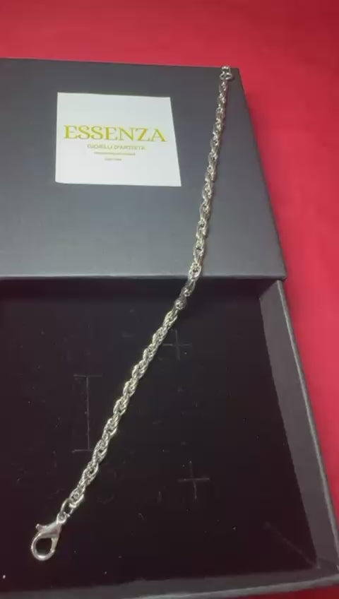Bracciale uomo color argento materiale acciaio inossidabile misura 23cm regolabili