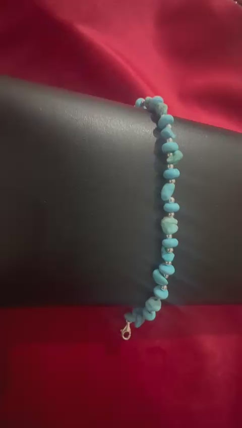 Bracciale in pietre di turchese e argento 925