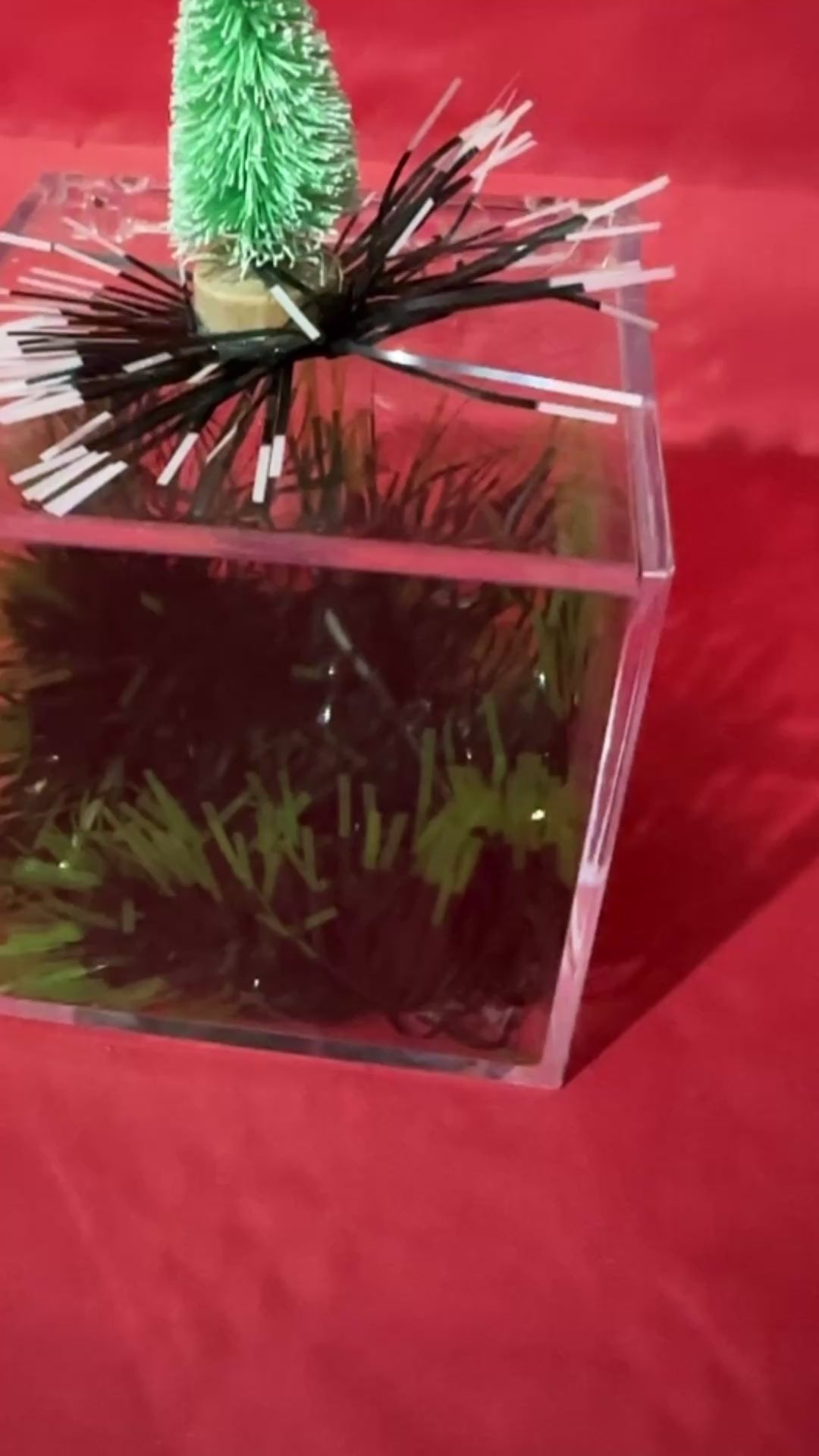 Scatola porta oggetti o cioccolatini con decorazioni natalizie