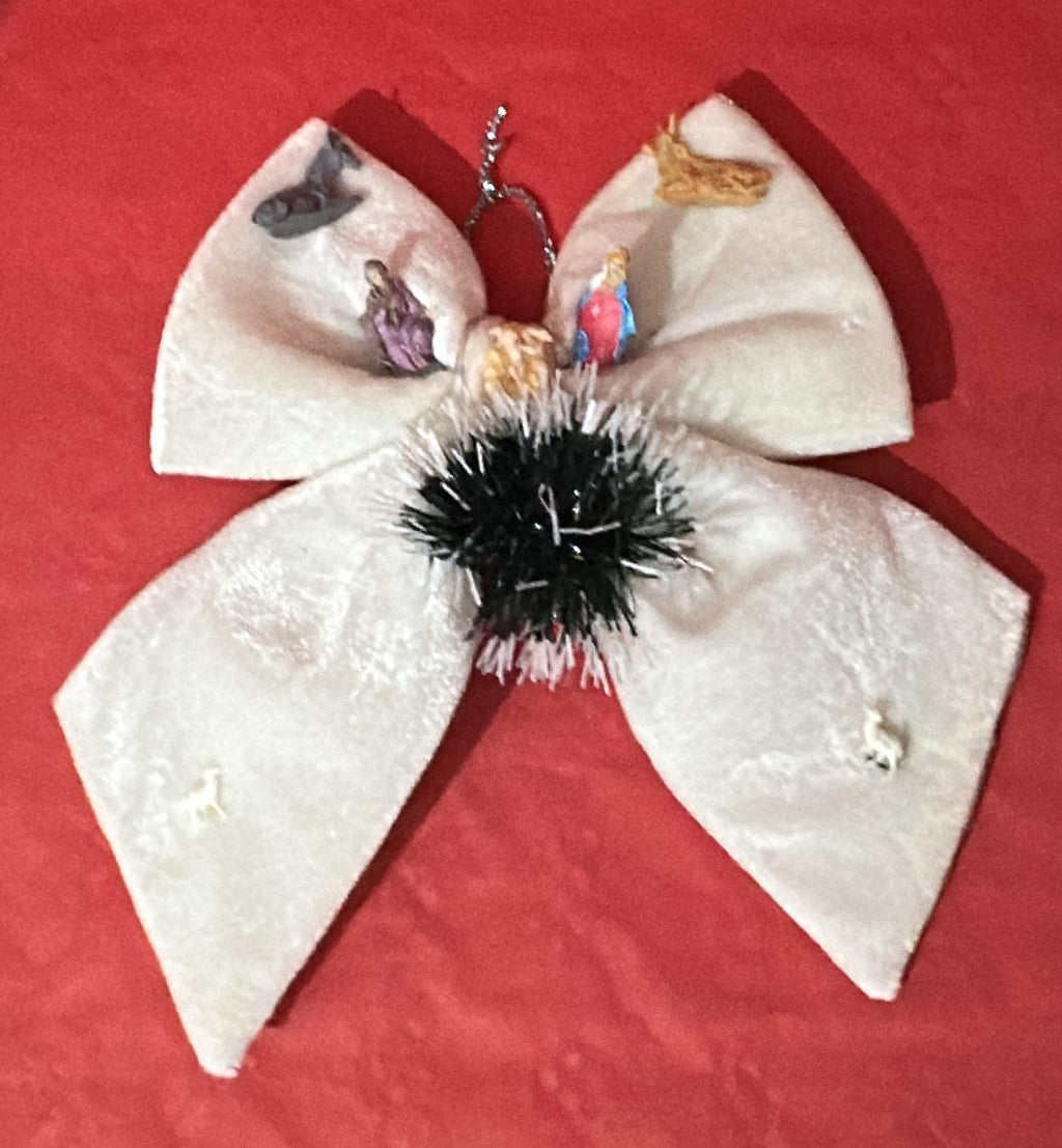 Fiocco bianco natività cm 25 che si illumina in 3 modalità